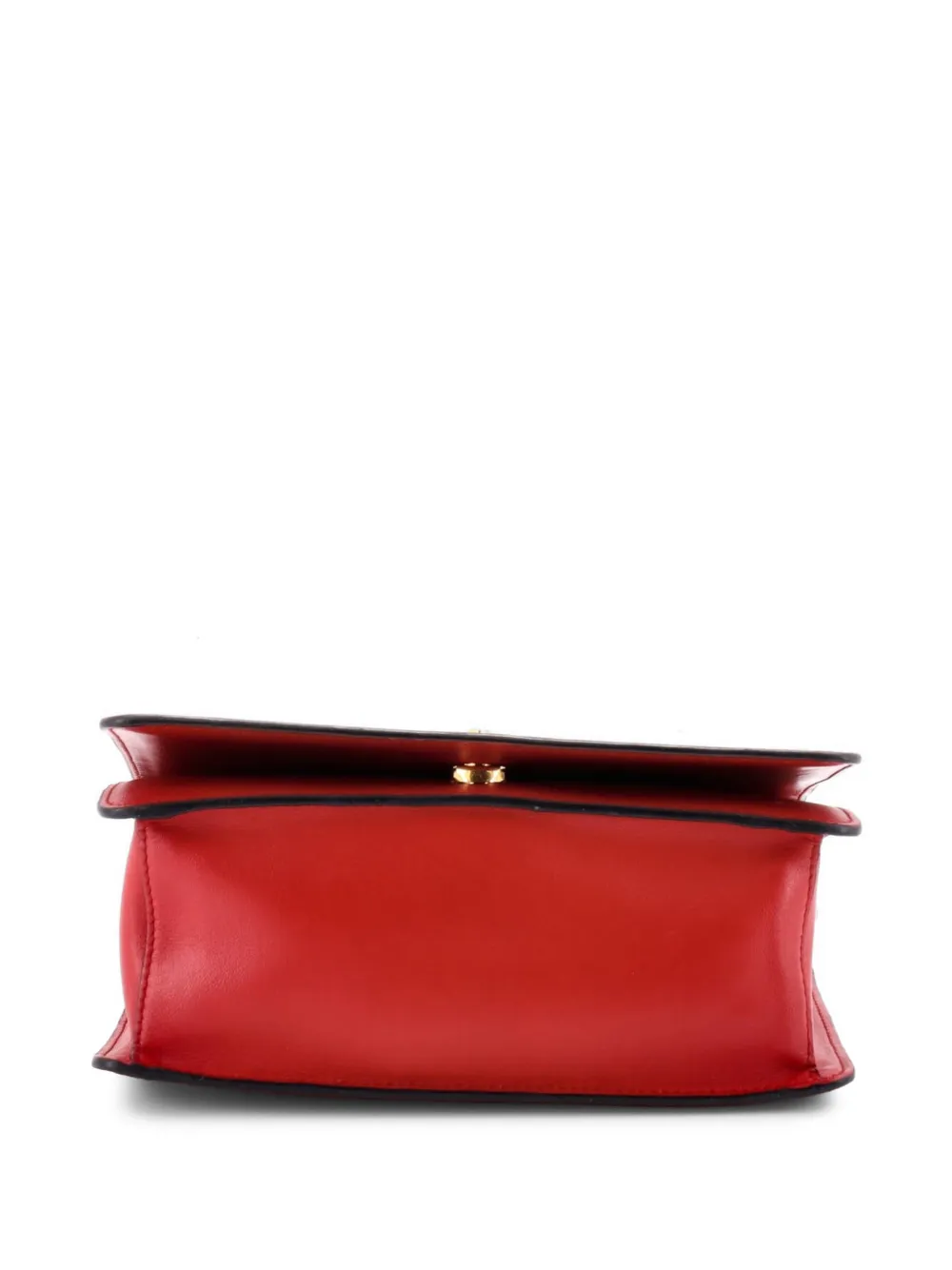 Prada Pre-owned Chain Flap Bag Saffiano Leather Small Crossbody Bag in Red, view 4