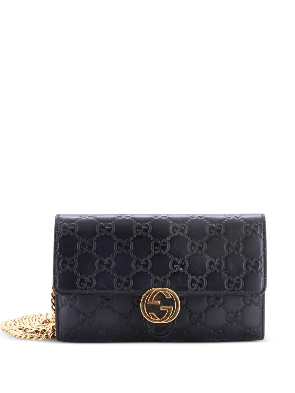 Gucci Pre-Owned Icon Wallet on Chain Guccissima Leather crossbody bag - Nero