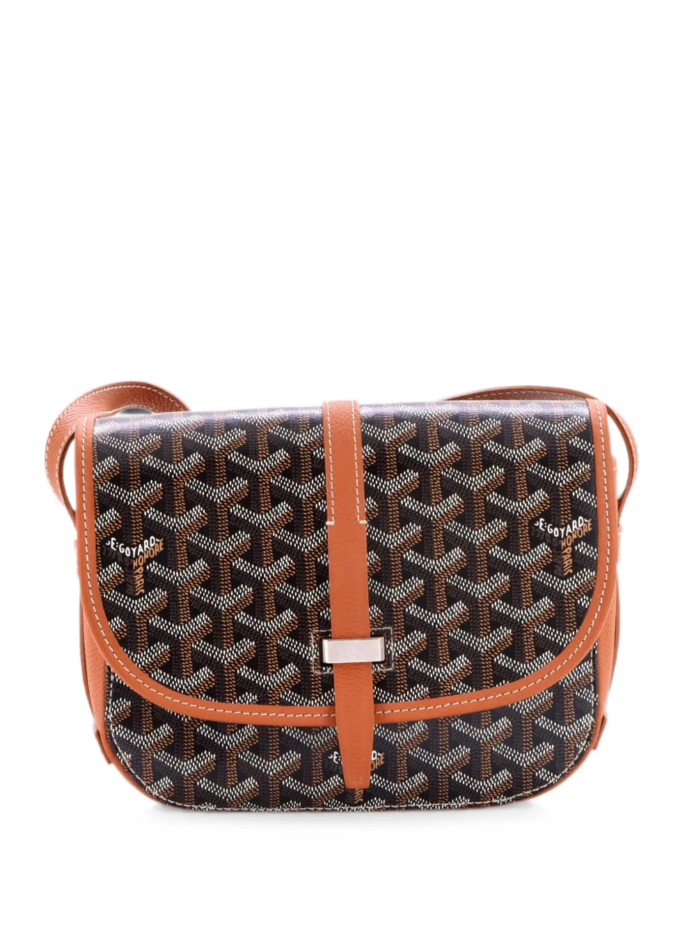Goyard Pre-Owned Belvedere III Messenger Bag Coated Canvas with Leather PM crossbody bag - Braun
