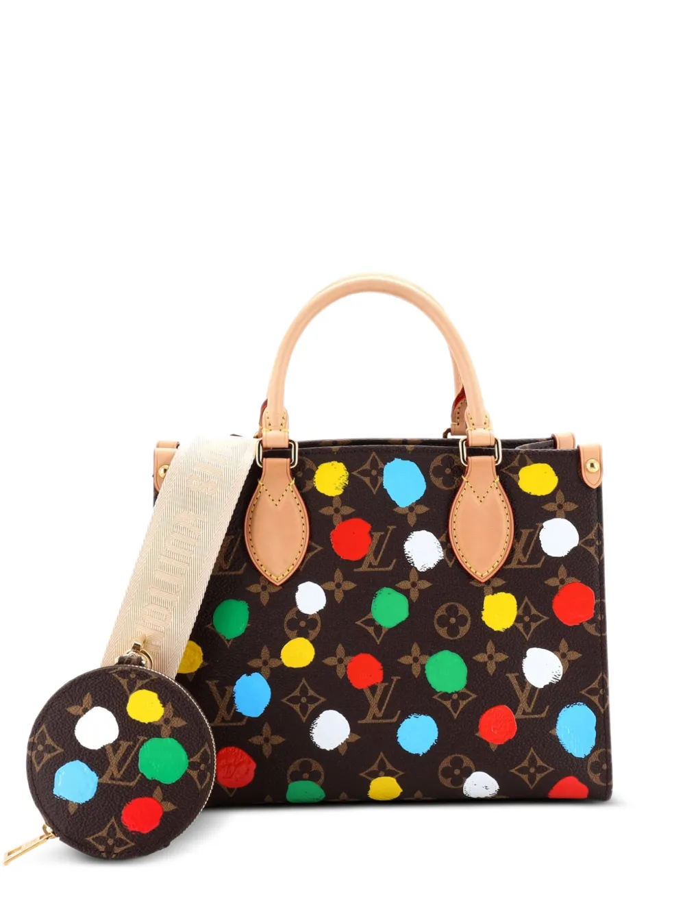 Louis Vuitton Pre-Owned OnTheGo Yayoi Kusama Painted Dots Monogram Canvas PM tote bag - Marrone