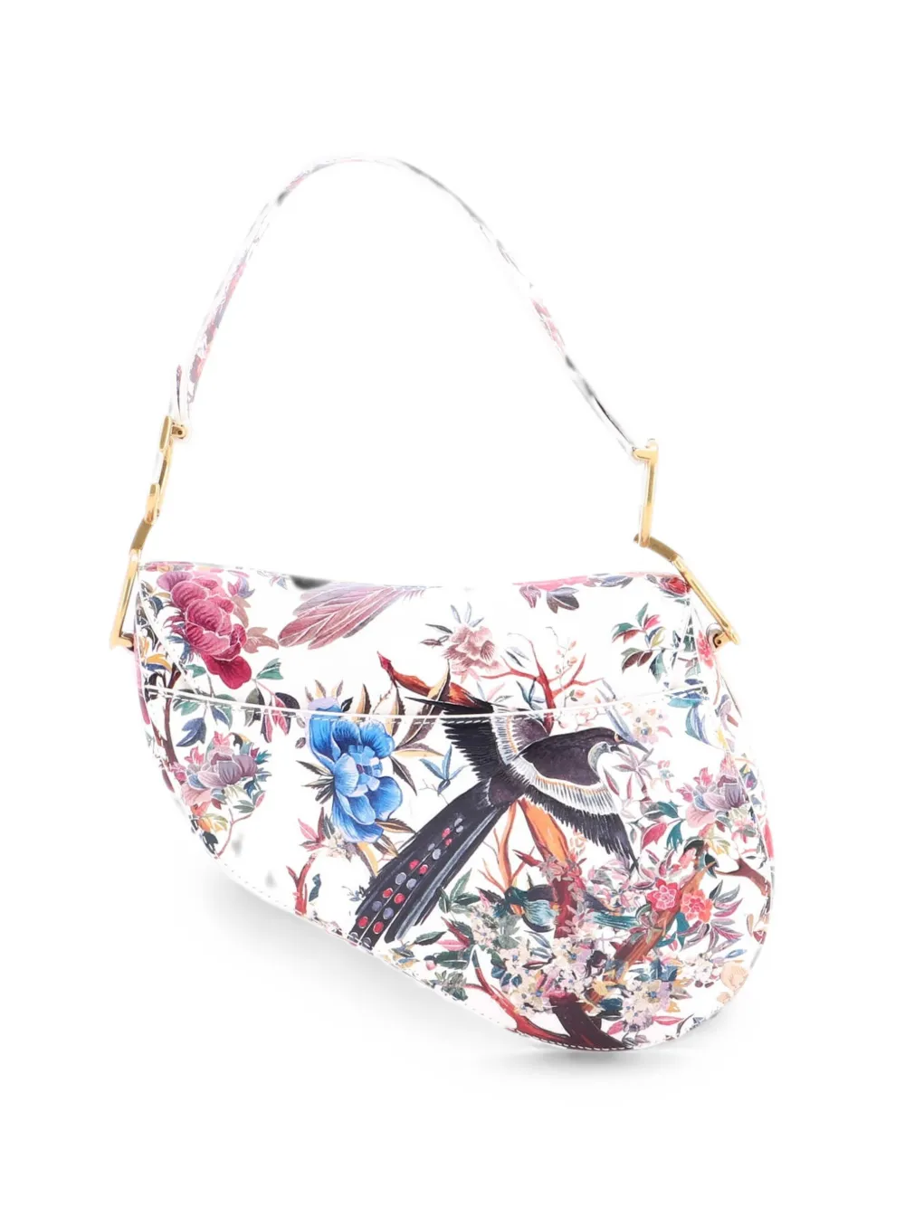  Christian Dior Pre-owned Saddle Handbag With Strap Printed Leather Medium Shoulder Bag - Multicolore 