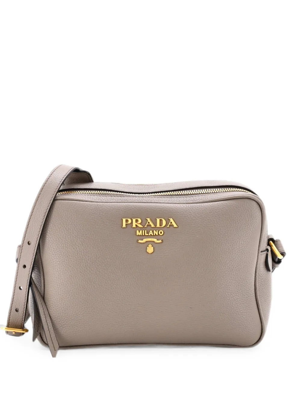 Prada Pre-Owned Double Zip Camera Bag Vitello Daino crossbody bag - Grigio