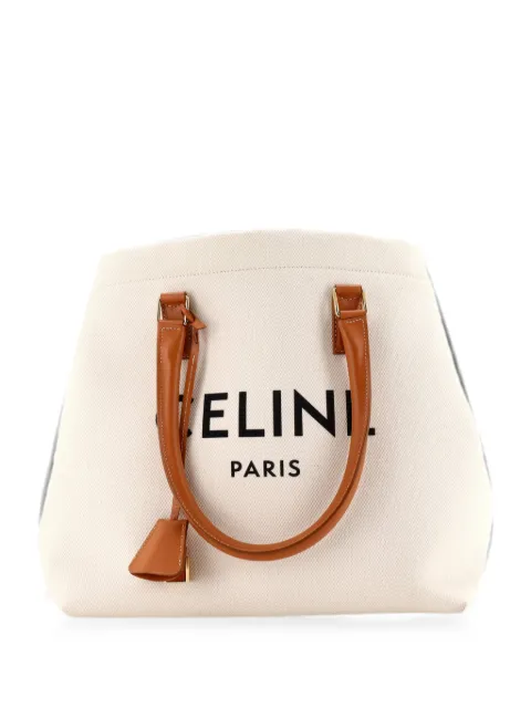 Celine Pre-Owned Borsa tote Horizontal Cabas piccola in pelle e tela