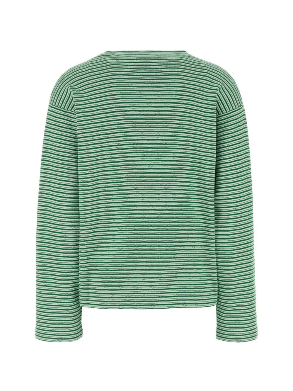 Miu Gestreept T-shirt met borduurwerk Groen