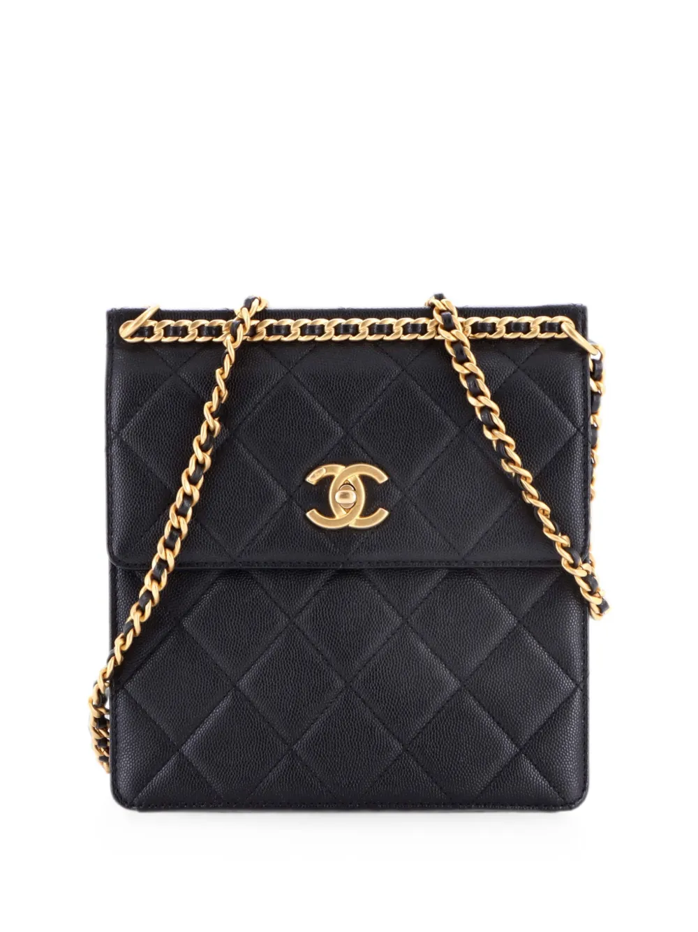 CHANEL Pre-Owned Top Chain CC Square Quilted Caviar backpack - Nero