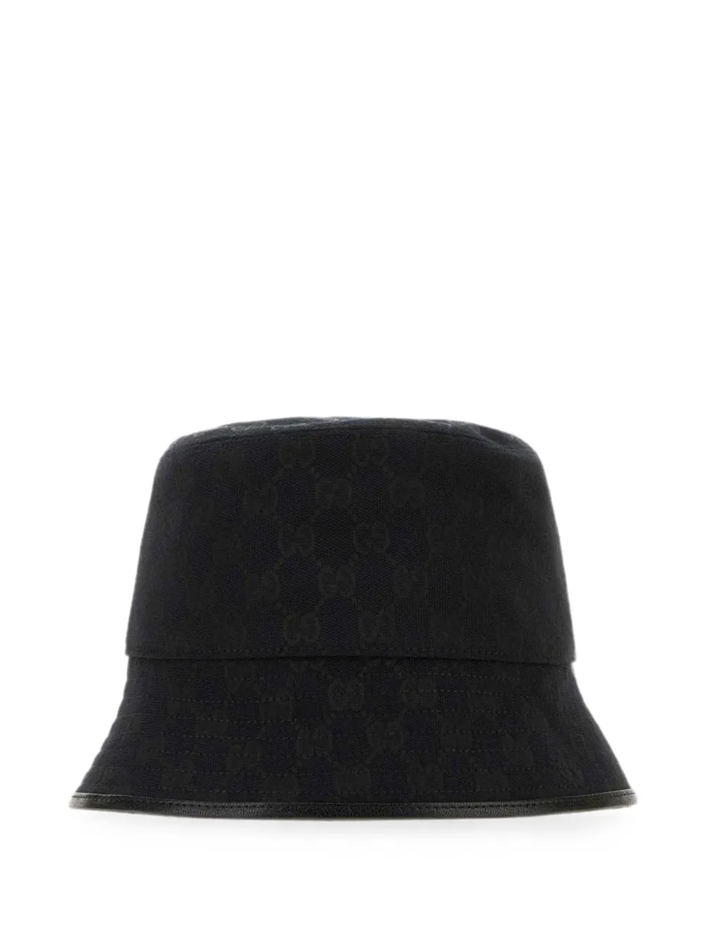 Gucci GG Supreme vissershoed met leren afwerking Zwart