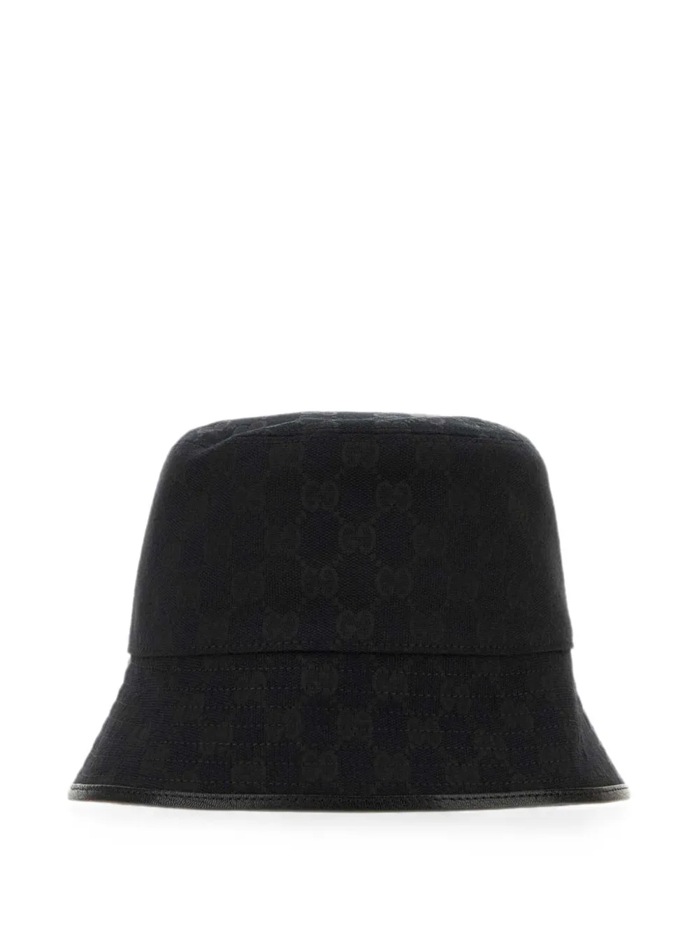 Gucci GG Supreme vissershoed met leren afwerking Zwart