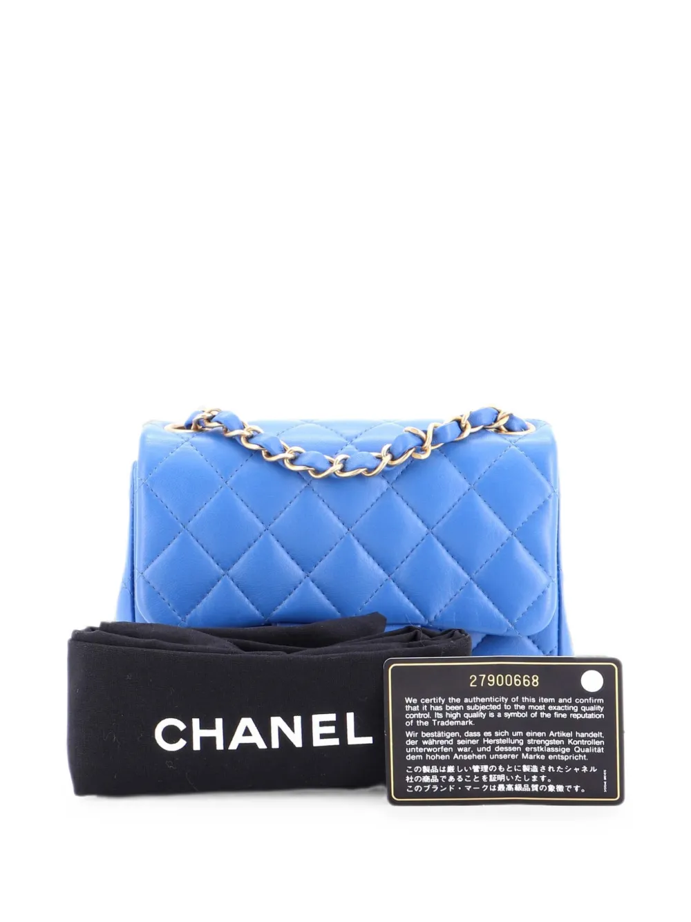  Chanel Pre-owned Bandolera Square Classic Single Flap Mini De Piel De Borrego Metalizada Con Diseño Acolchado - Azul 