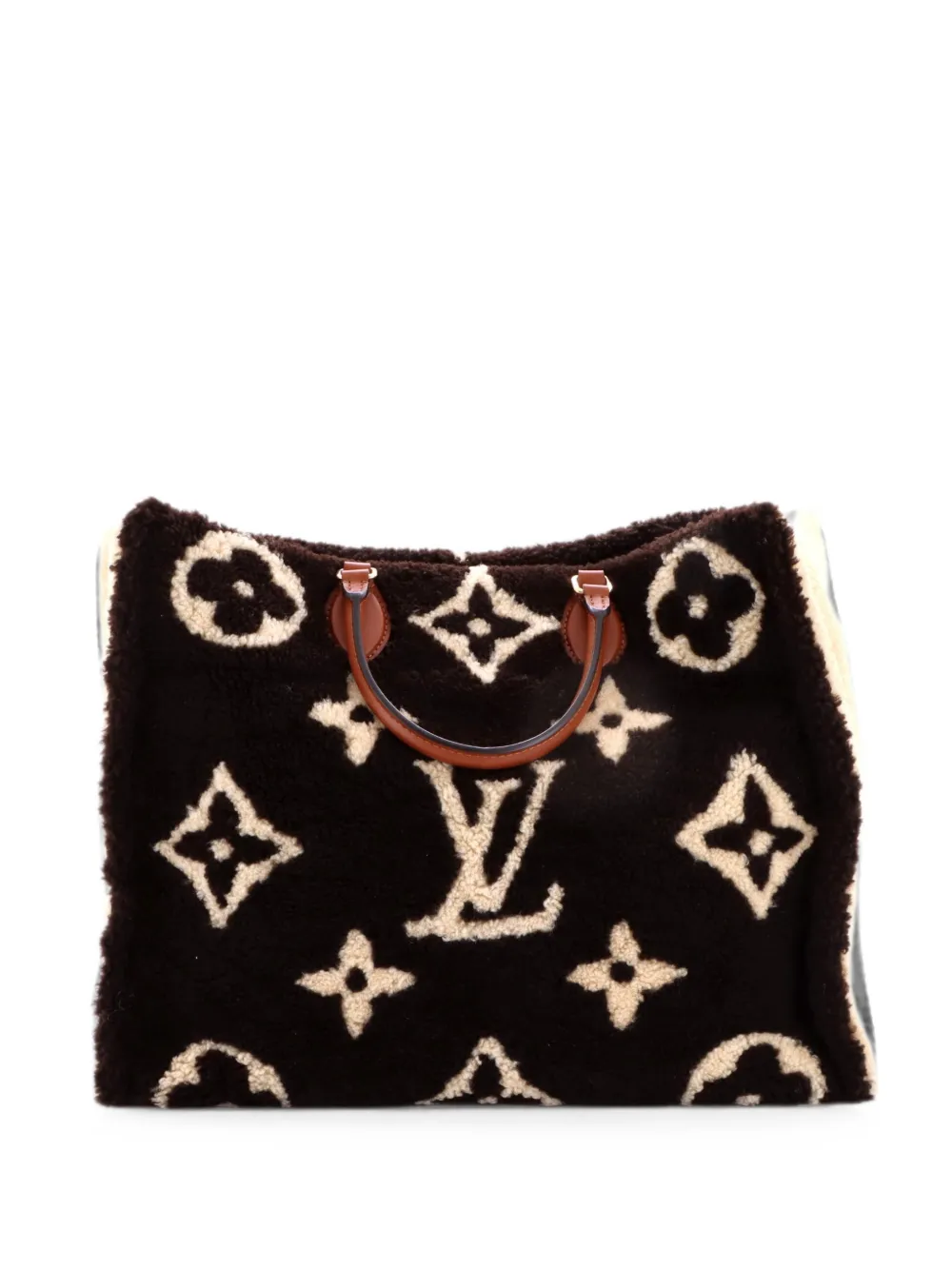 Louis Vuitton Pre-Owned OnTheGo Monogram Giant Teddy Fleece GM tote bag - Braun