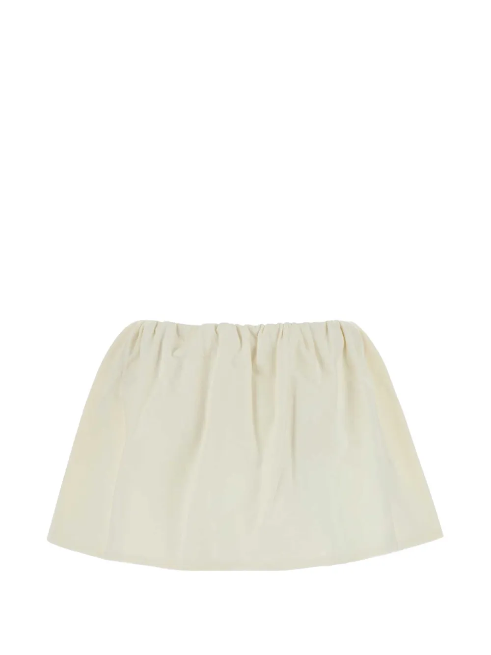 Miu Gesmockte mini-rok met logo-patch Beige