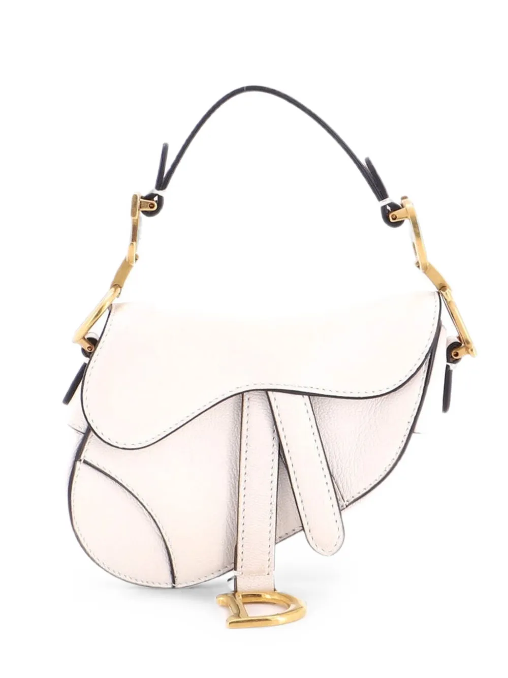 Christian Dior Pre-Owned Saddle Handbag Leather Micro satchel - White