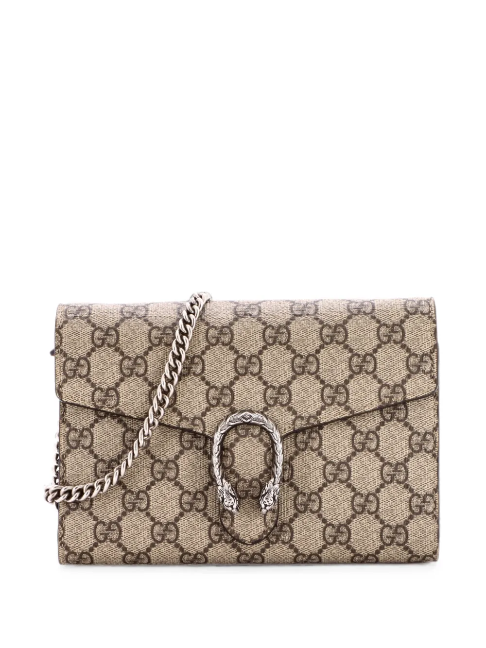 Gucci Pre-Owned Dionysus Chain Wallet GG Coated Canvas Small crossbody bag - Marrone