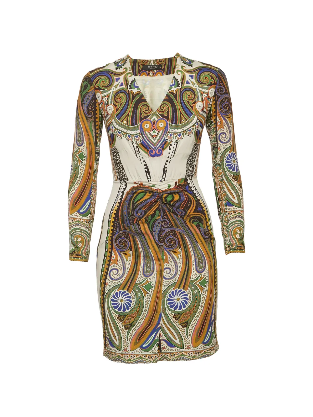 Etro Pre-Owned paisley-print V-neck mini dress - Toni neutri
