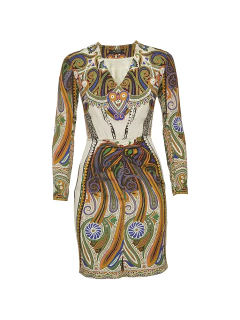 Etro Pre-Owned paisley-print V-neck mini dress