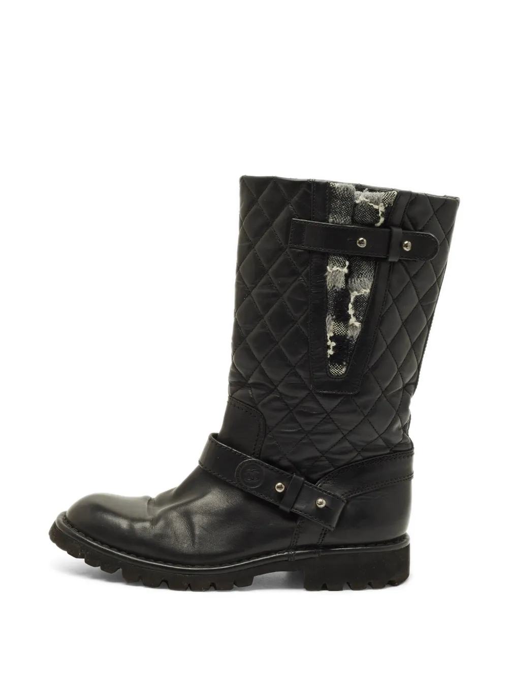 CHANEL Pre-Owned quilted motorcycle boots - Schwarz