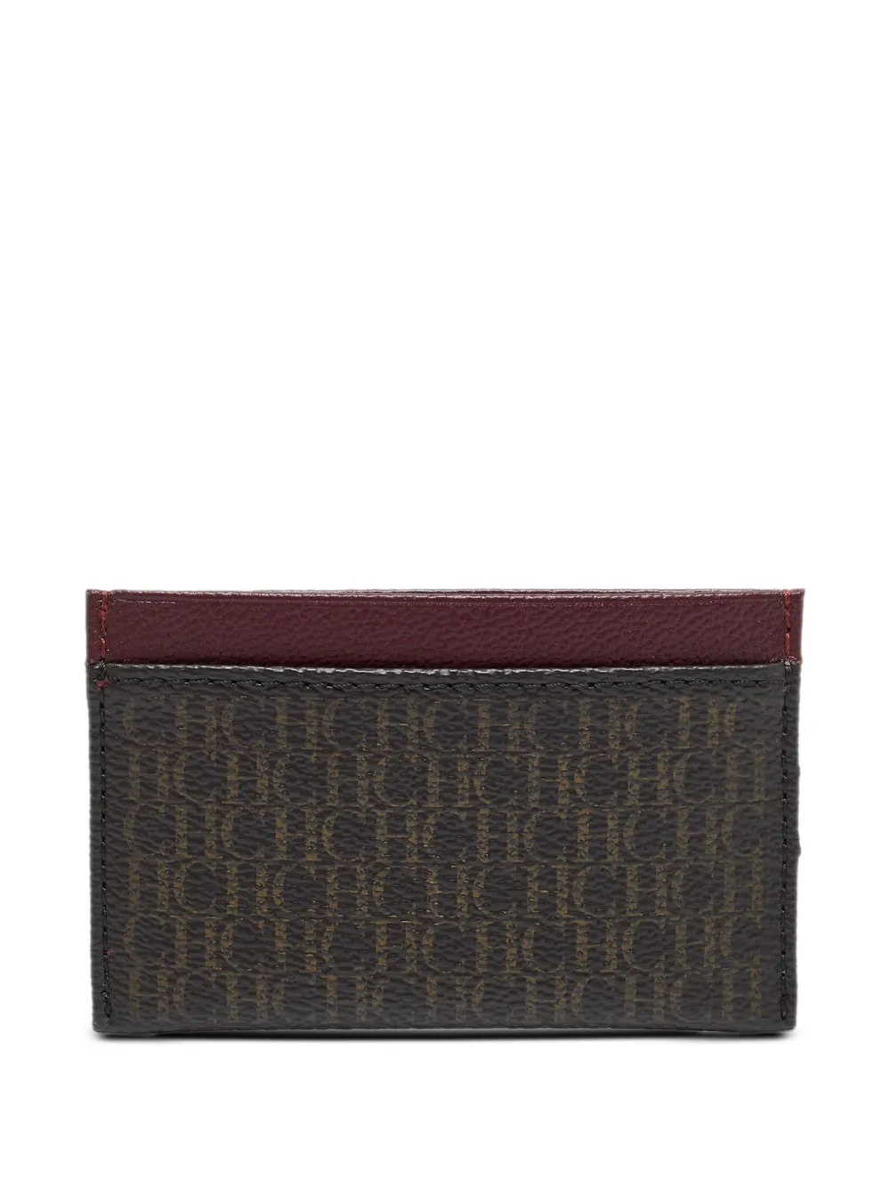 Carolina Herrera Vintage monogram-print card holder - Marrone