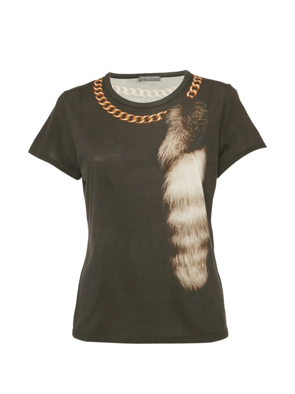 Alexander McQueen Pre-Owned chain-print T-shirt - Black
