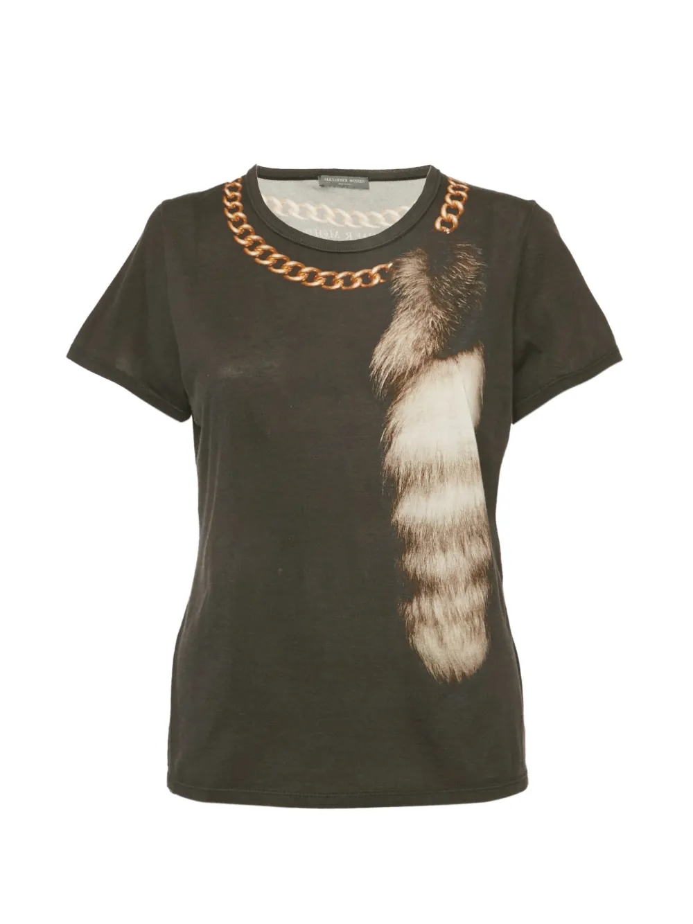 Alexander McQueen Pre-Owned chain-print T-shirt - Nero