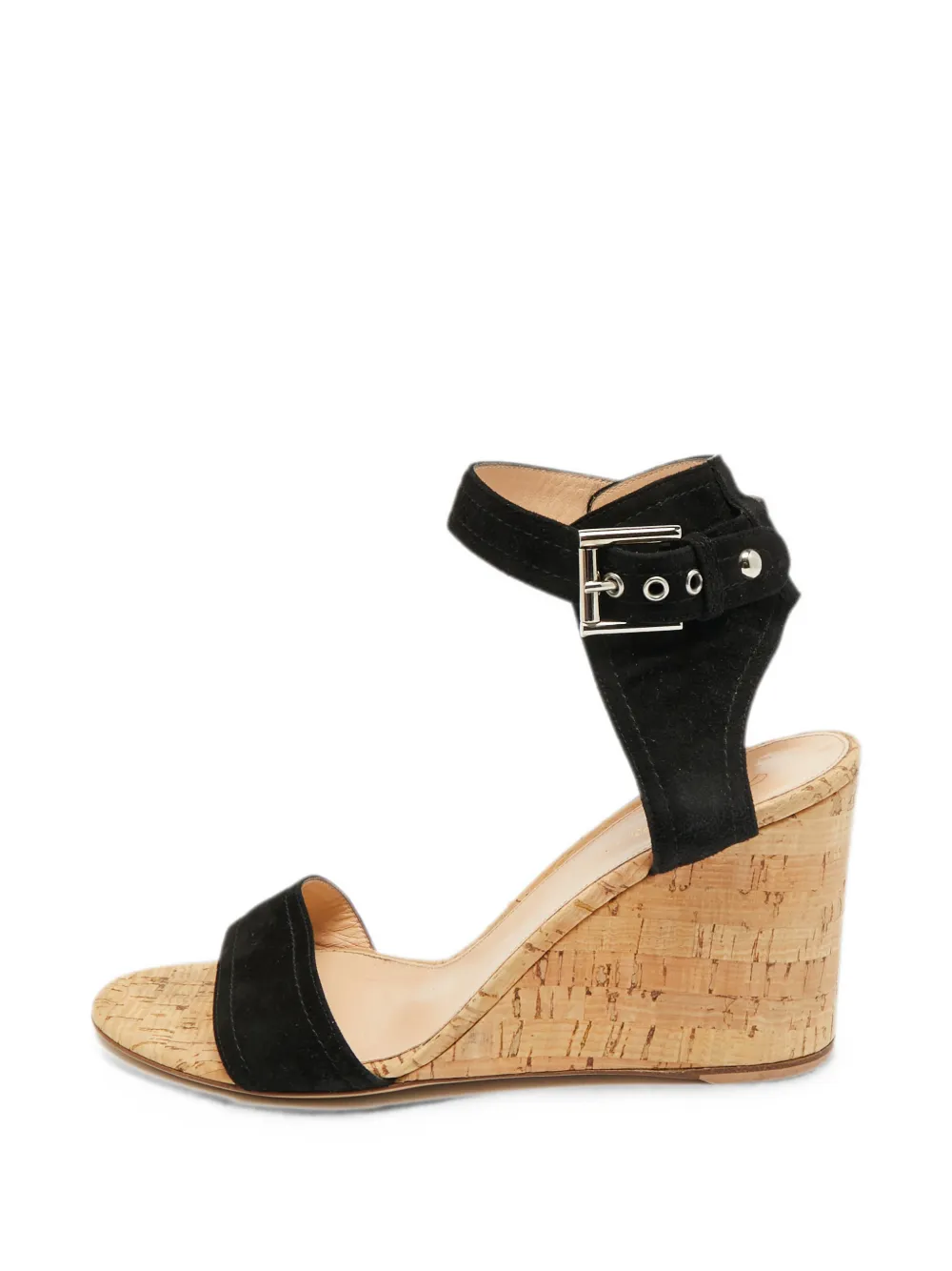 Gianvito Rossi Wedge-Sandalen mit Korksohle - Schwarz