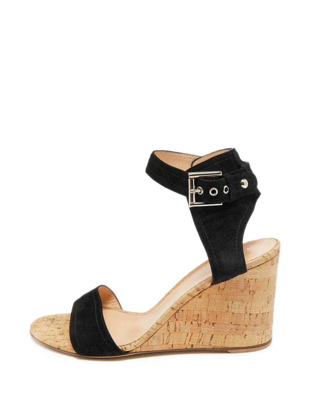 Gianvito Rossi Wedge-Sandalen mit Korksohle - Schwarz