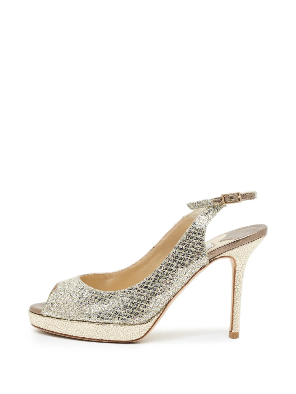 Jimmy Choo Pre-Owned Nova peep-toe slingback pumps - Gold