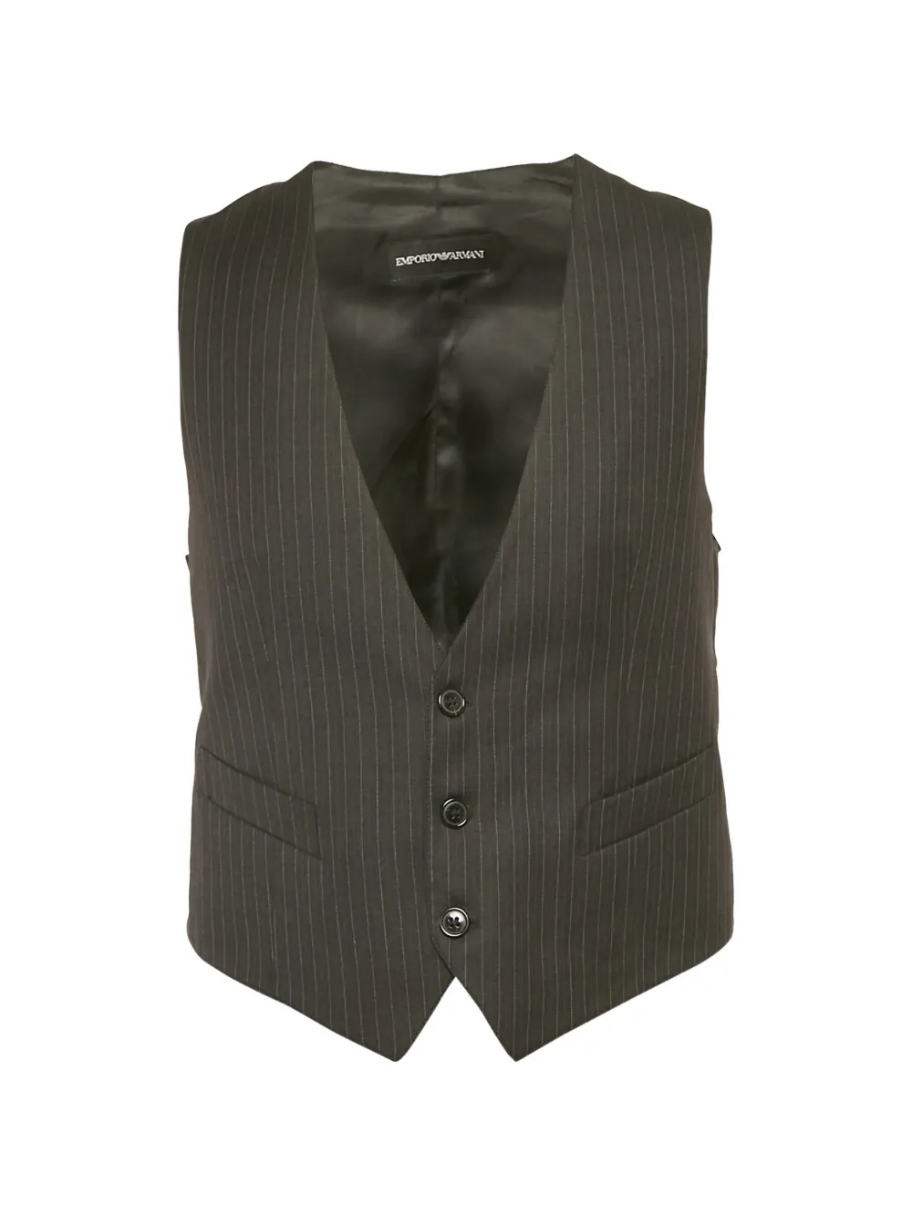 Emporio Armani Pre-Owned pinstriped wool vest - Grigio