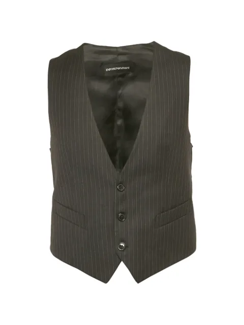 Emporio Armani Pre-Owned chaleco a rayas diplomáticas