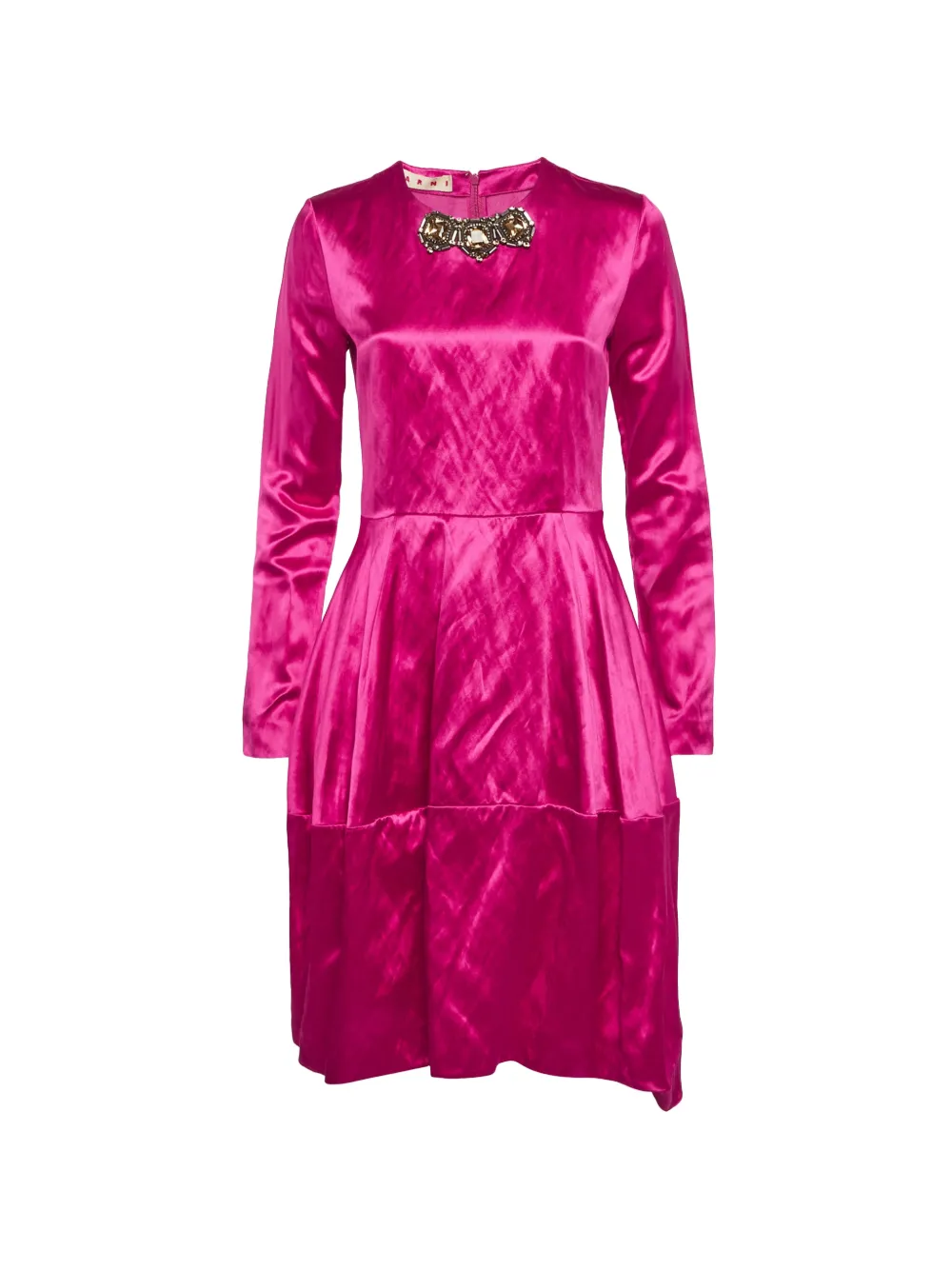Marni Pre-Owned Abito corto in raso con decorazione - Rosa