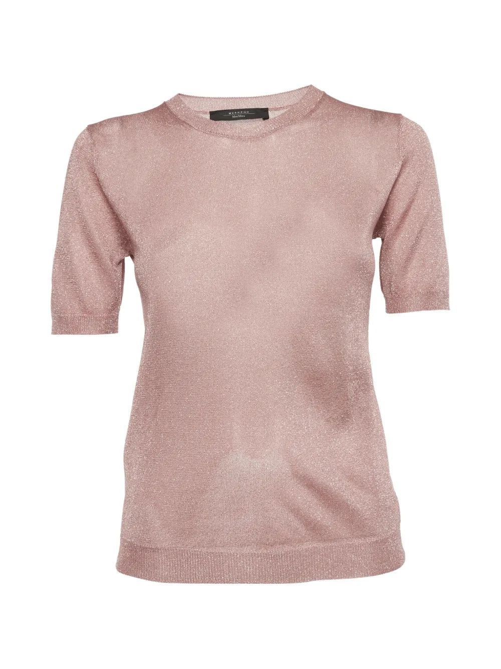 Weekend Max Mara Lurex-knit crew-neck top - Rosa