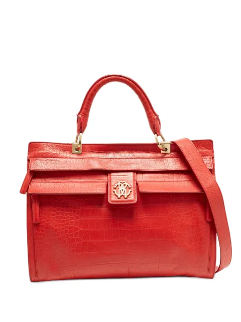 Roberto Cavalli Vintage croc-embossed leather tote bag
