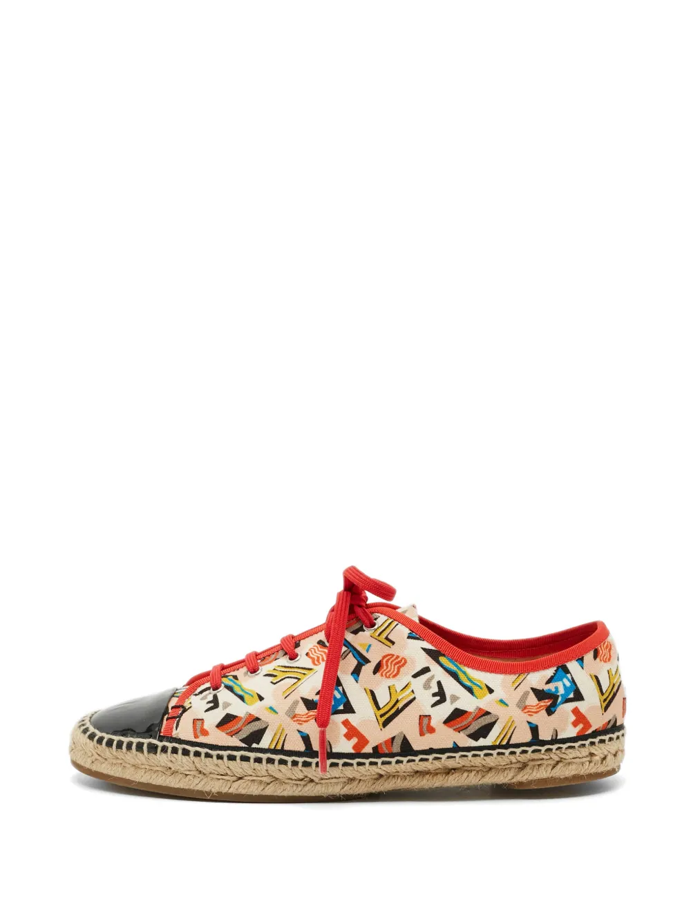 Fendi Pre-Owned Junia patent-trim sneakers - Nude