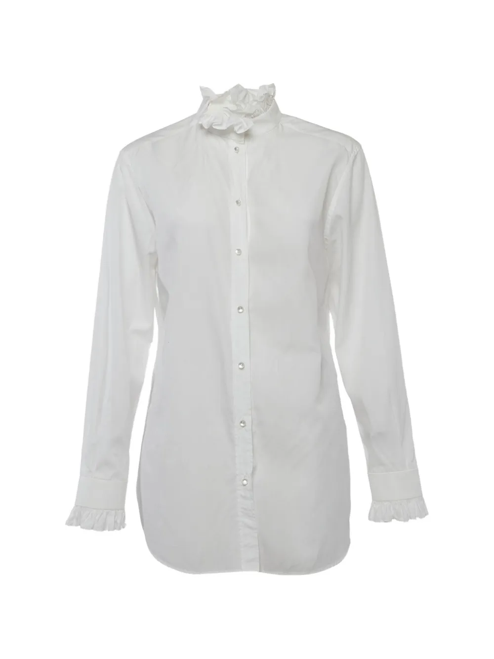 Dolce & Gabbana Pre-Owned ruffle-trim shirt - Bianco