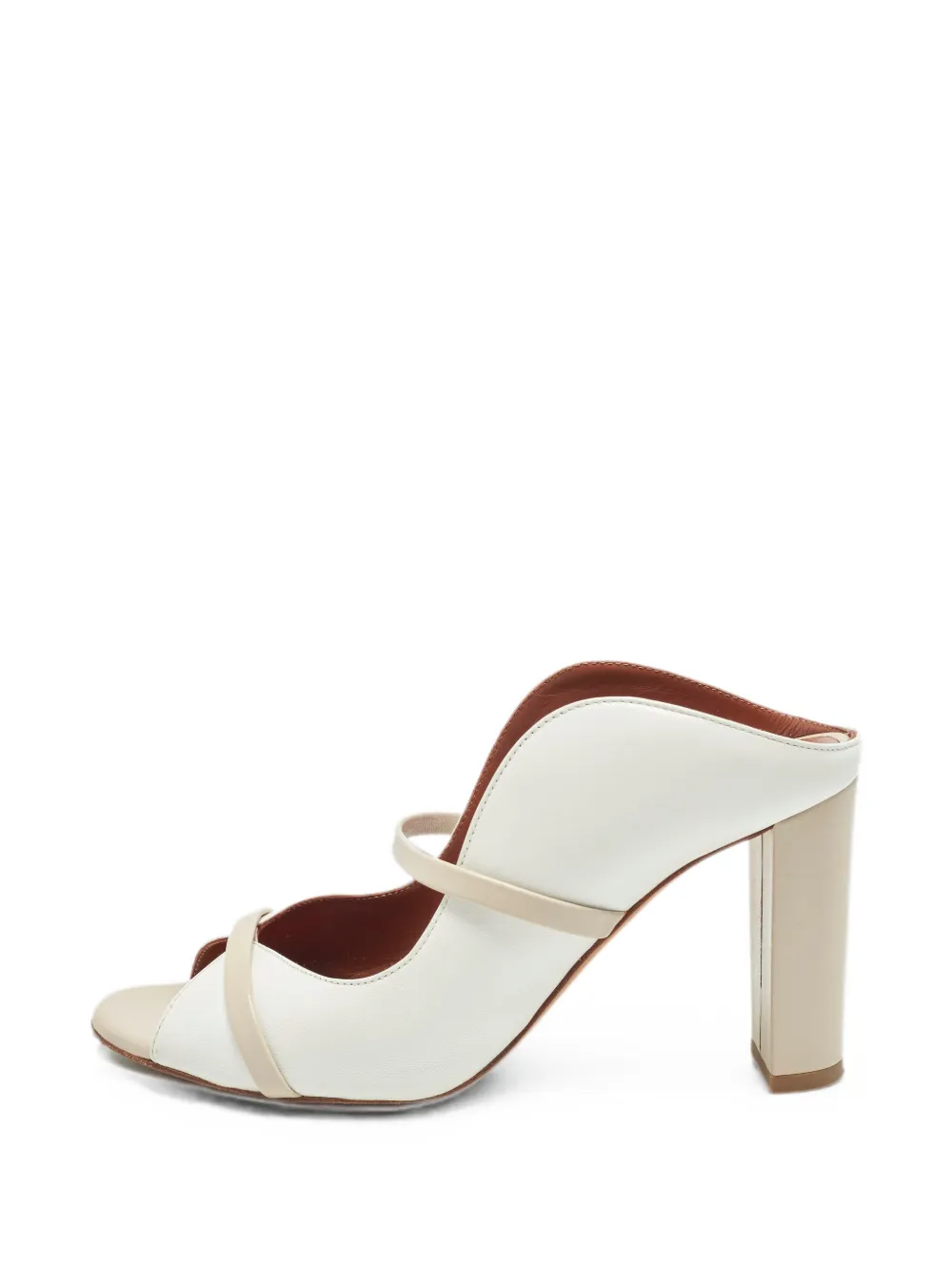 Pre-owned Malone Souliers Norah Leather Mules In White