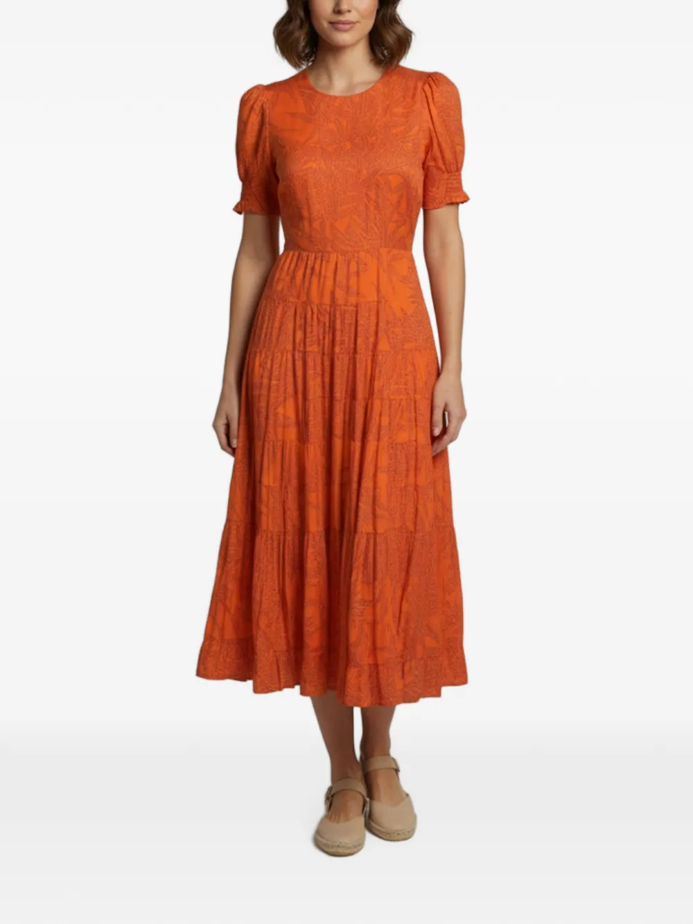 DVF Diane von Furstenberg geometric-print midi dress - Orange
