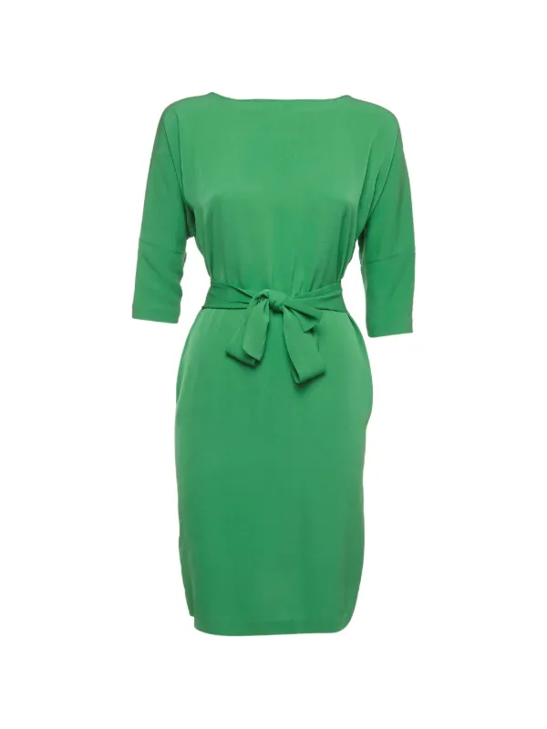 DVF Diane Von Furstenberg Belted Silk Midi Dress | Green