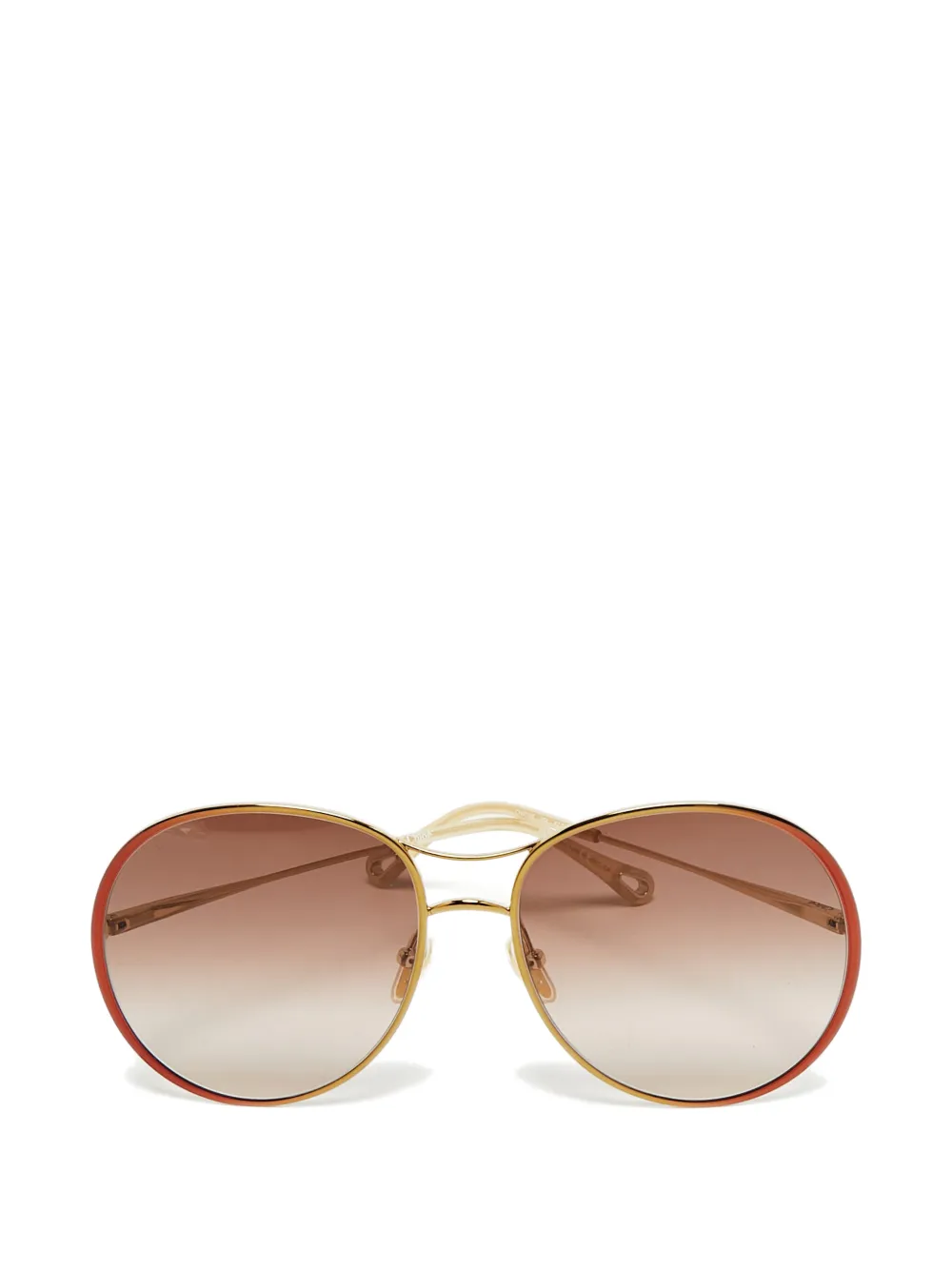 Chloé Pre-Owned oversized pilot sunglasses - Oro