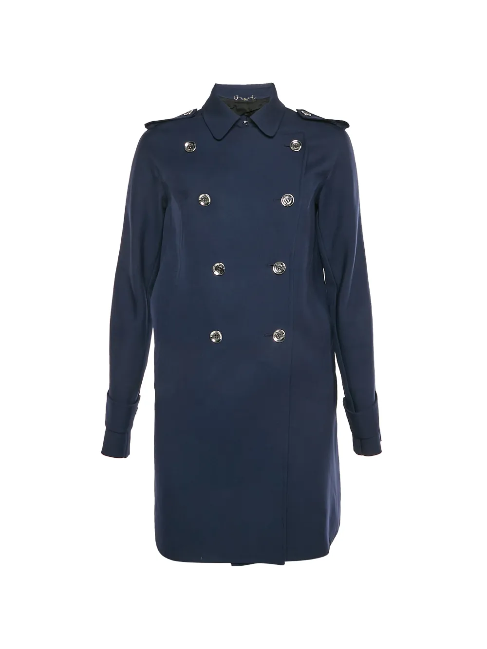 Gucci Pre-Owned shoulder-epaulettes double-breasted coat - Blue