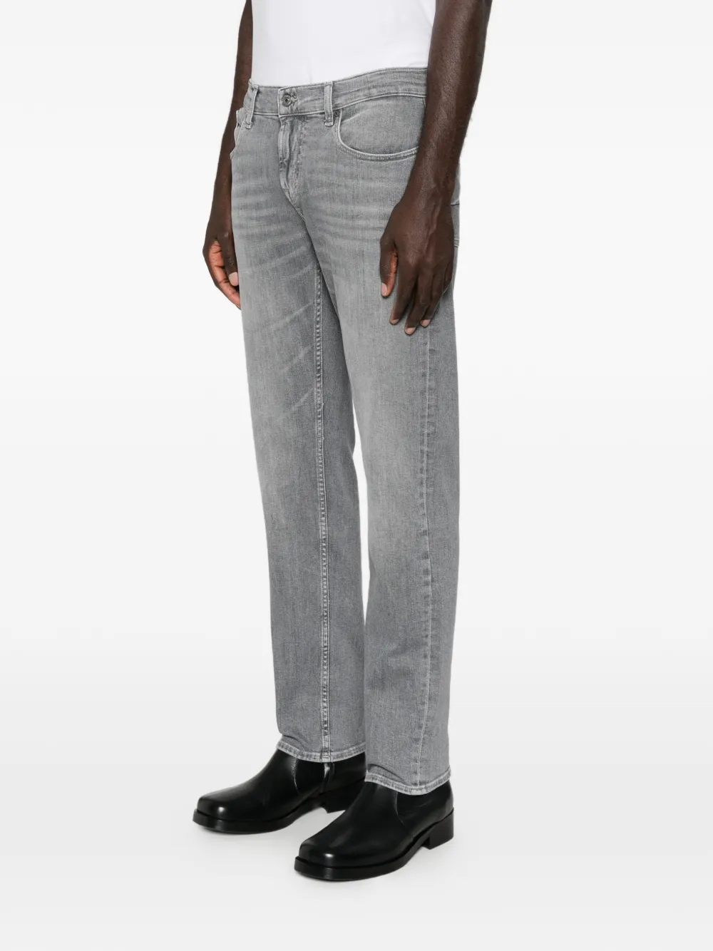 7 For All Mankind Straight jeans met vervaagd effect Grijs