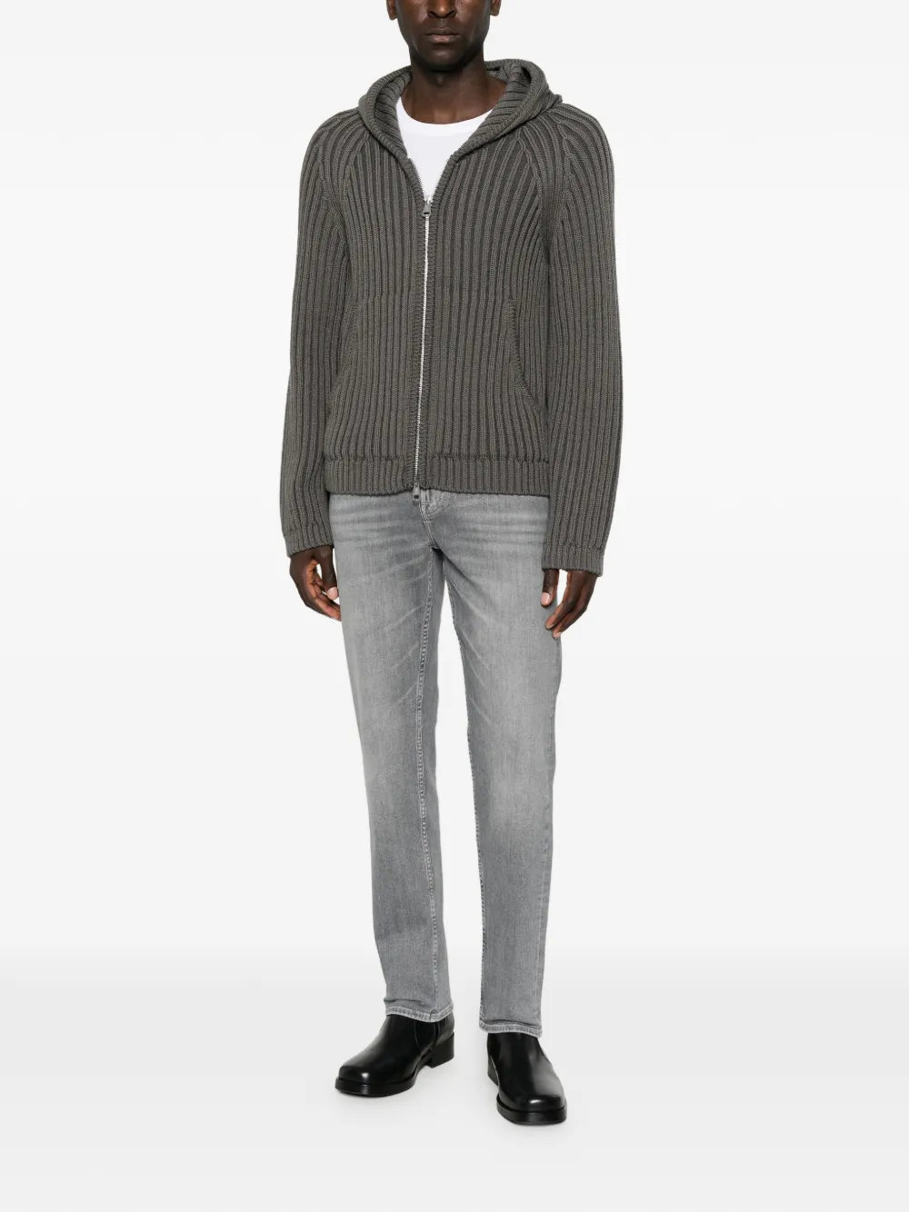 7 For All Mankind Straight jeans met vervaagd effect Grijs