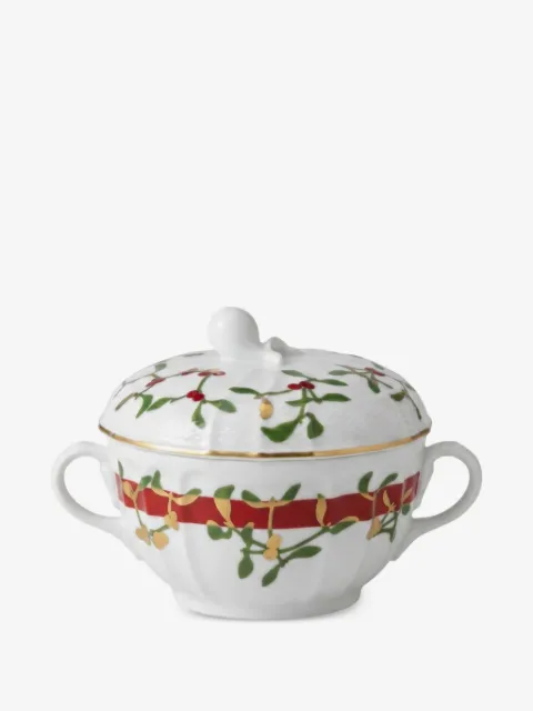 GINORI 1735 mistletoe-print lidded biscuit jar