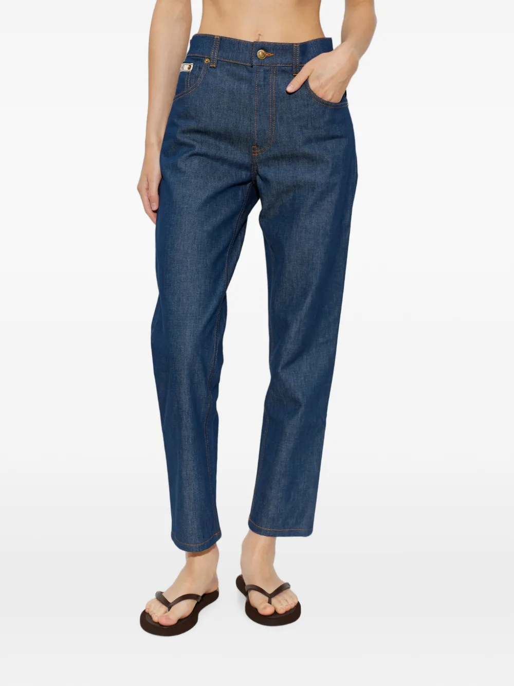 Moschino Jeans met logopatch Blauw