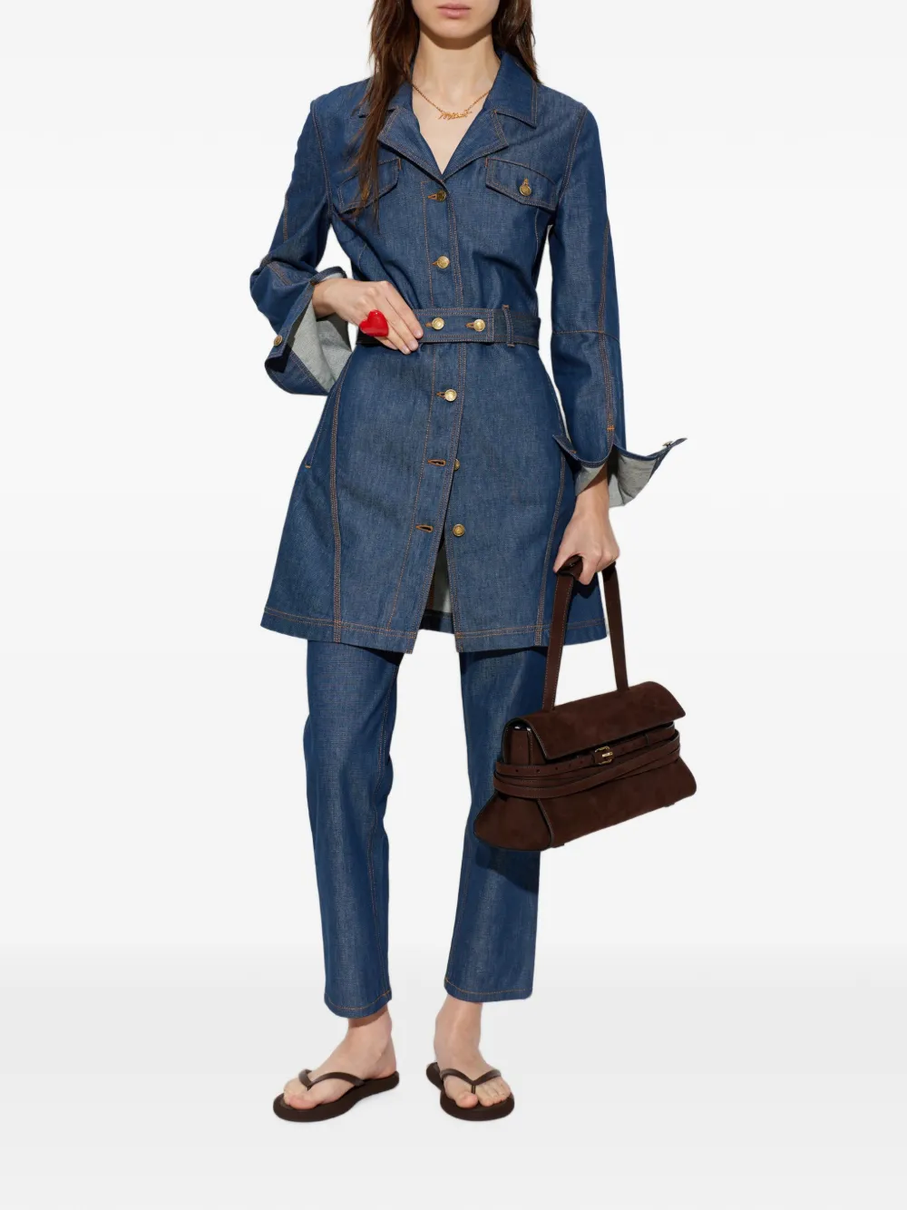 Moschino Jeans met logopatch Blauw