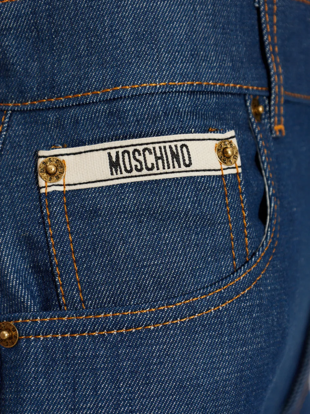 Moschino Jeans met logopatch Blauw