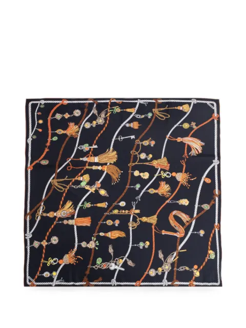 Versace rope-print silk scarf