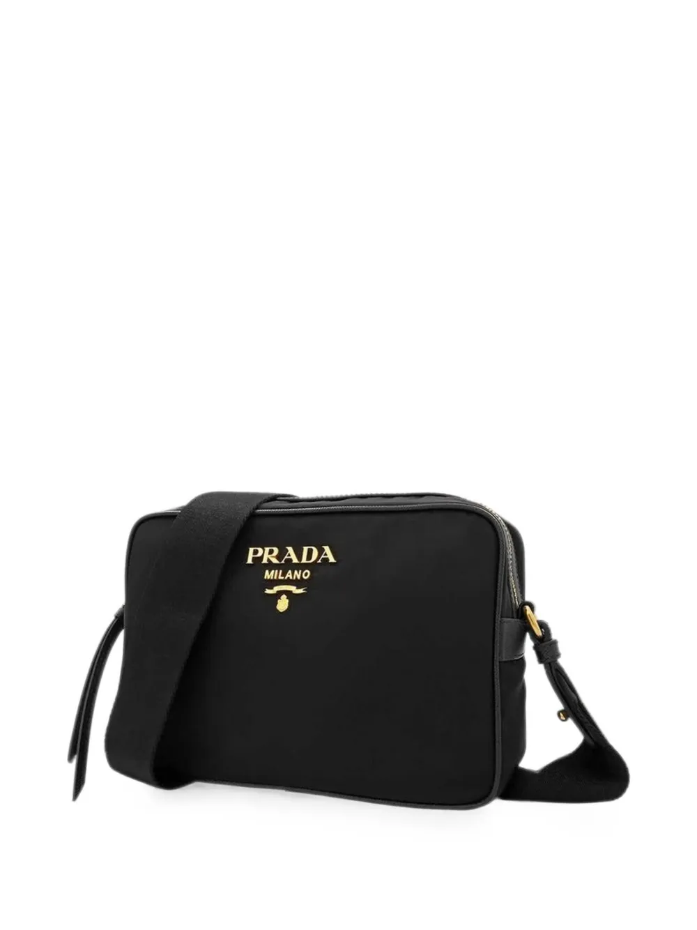 Prada Schoudertas met logo Zwart