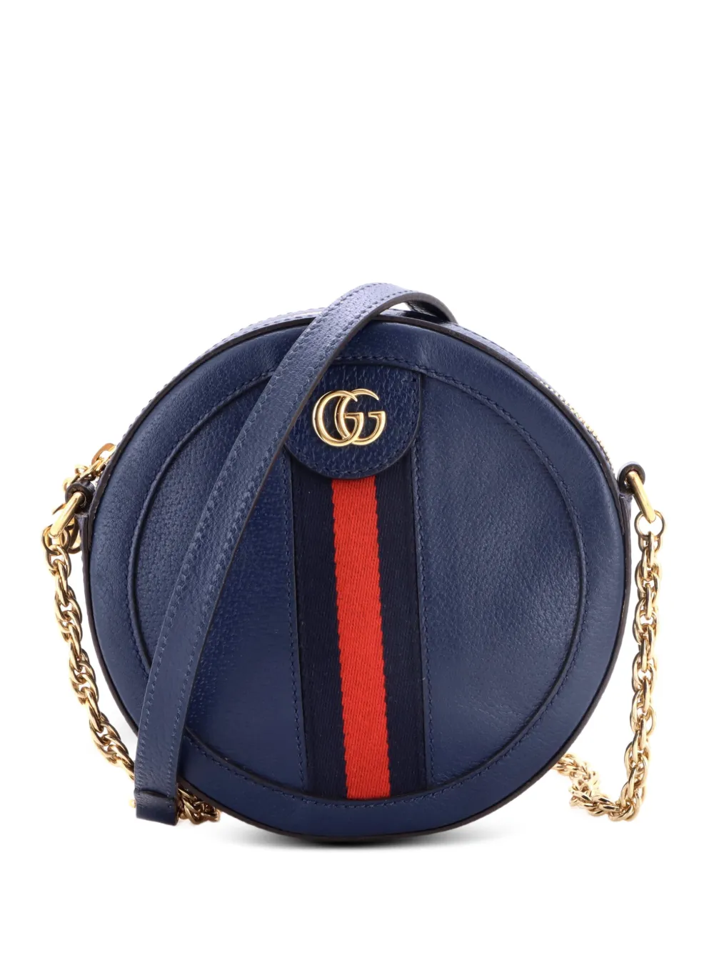 Gucci Pre-Owned Borsa a tracolla Ophidia tonda mini in pelle - Blu