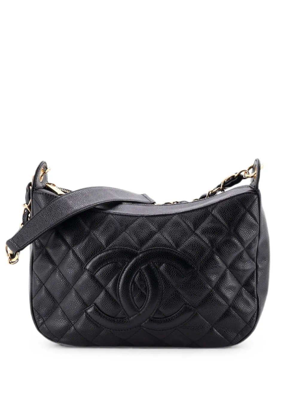 CHANEL Pre-Owned Timeless CC Chain Shoulder Bag Quilted Caviar Medium hobo bag - Nero