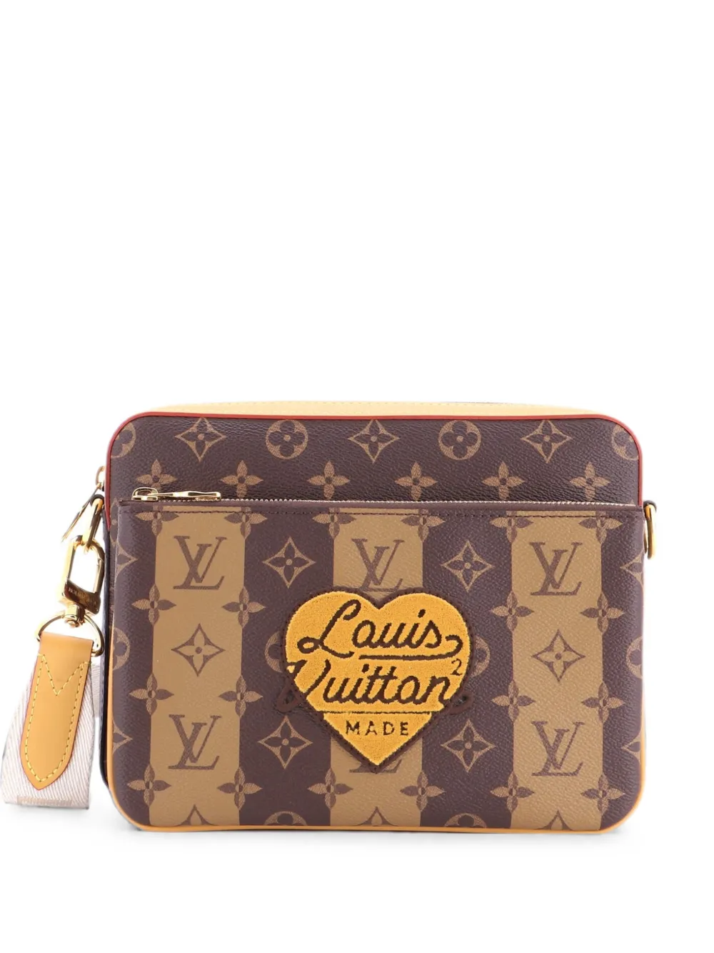 Louis Vuitton Pre-Owned Nigo Trio Messenger Bag Limited Edition Stripes Monogram Canvas crossbody bag - Marrone