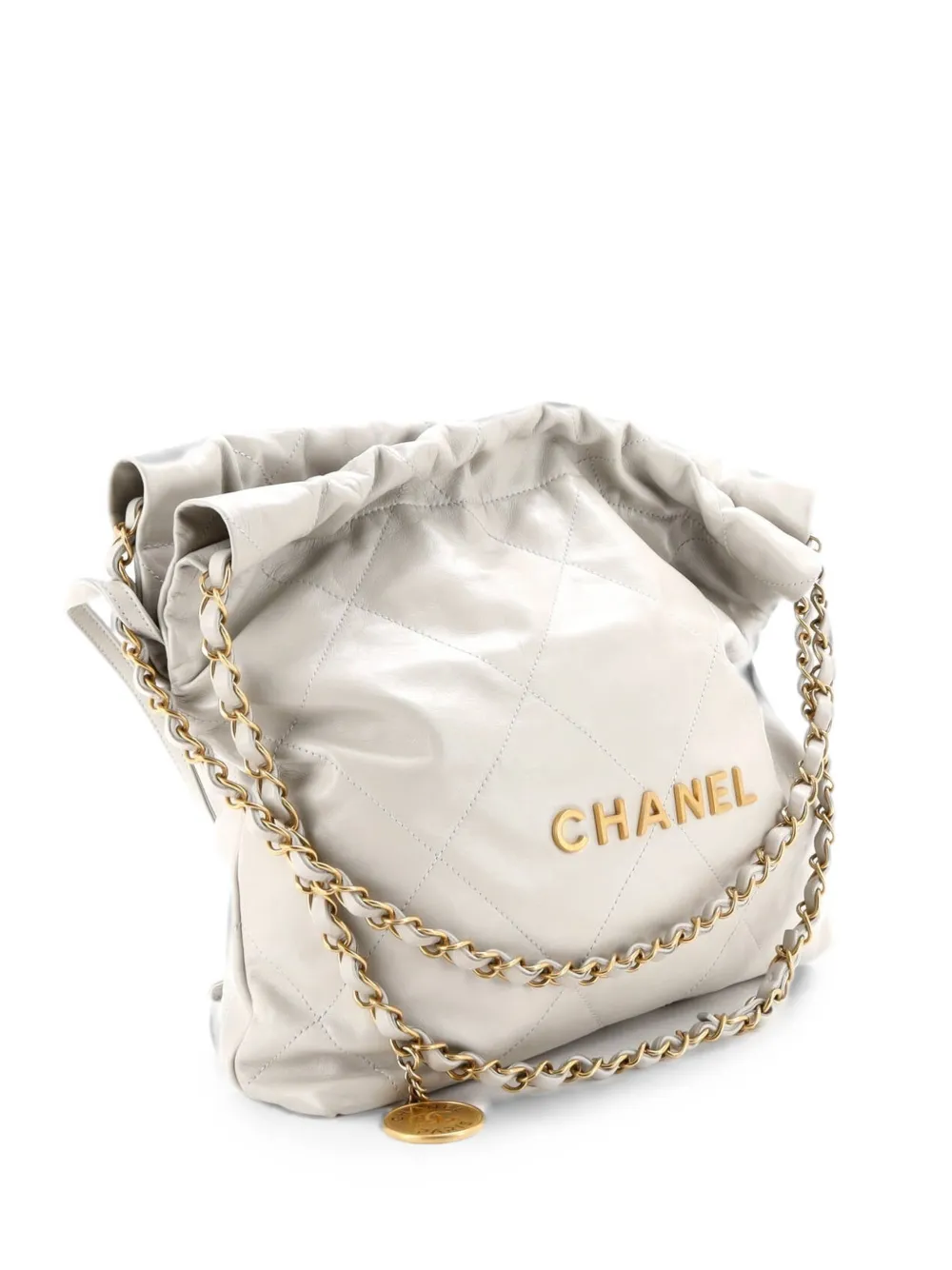 CHANEL Pre-Owned 22 Chain Quilted Calfskin Small hobo bag - Grigio