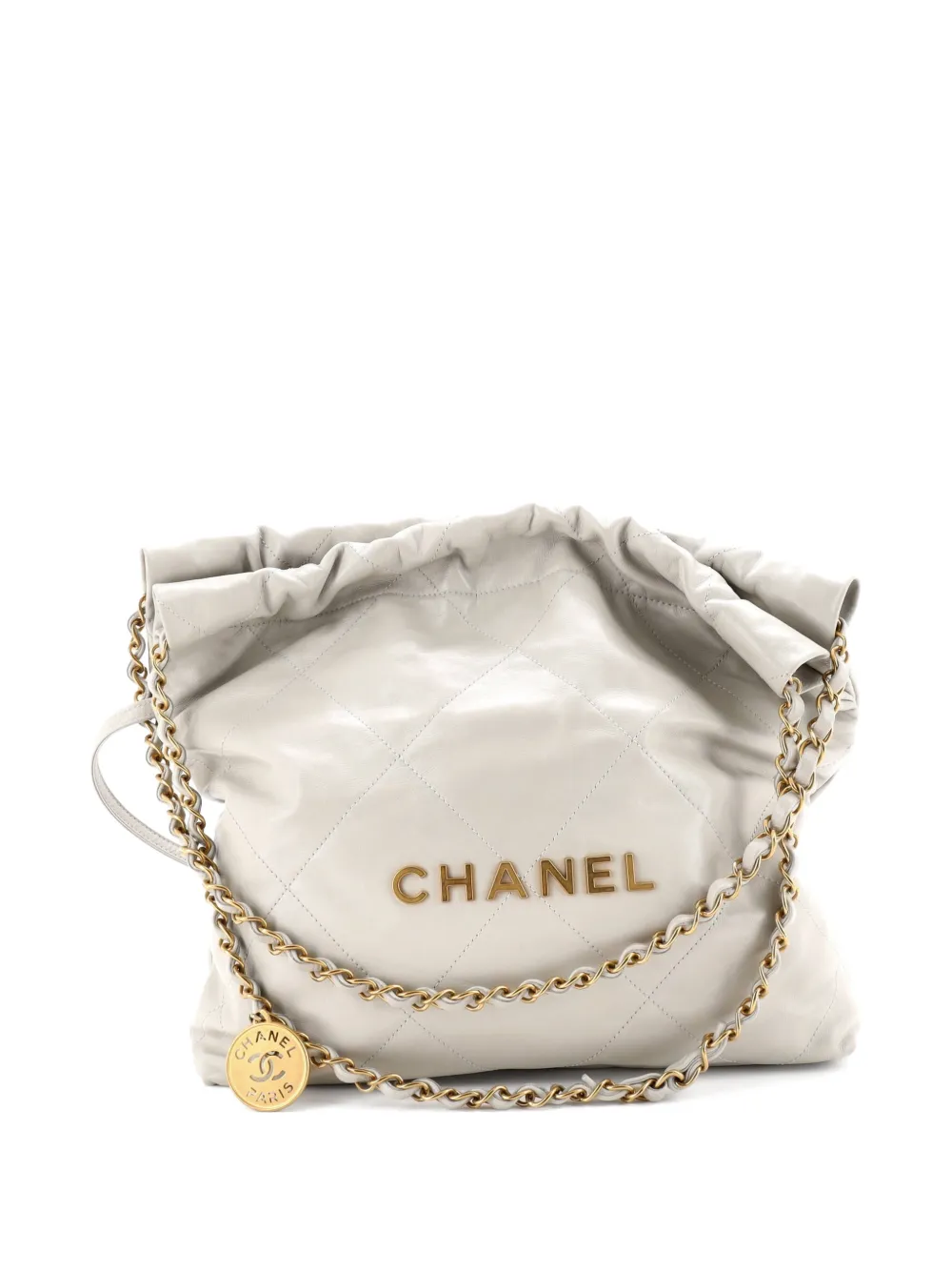 CHANEL Pre-Owned 22 Chain Quilted Calfskin Small hobo bag - Grigio